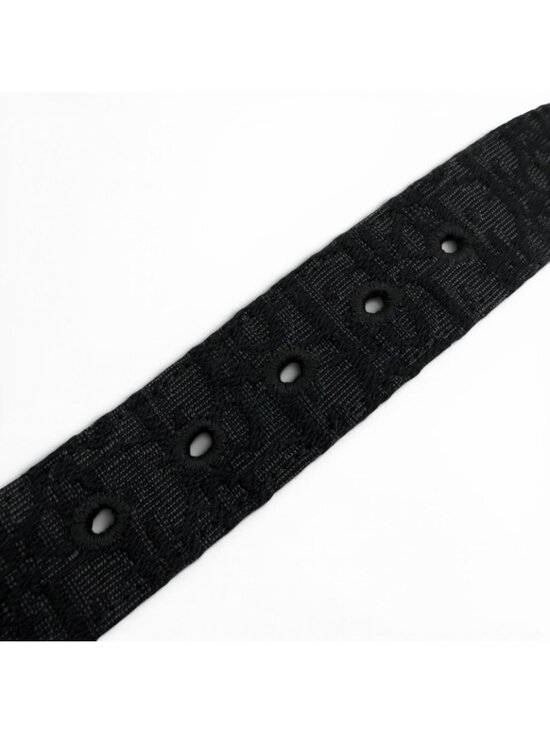 Dior Homme Canvas Leather Oblique Pin Buckle Belt Black Silver main image 4